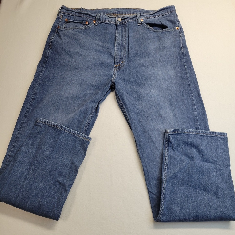 Levis 505 Regular‎ Fit Blue Jeans Mens 40x32 Straight Leg Denim Medium Wash